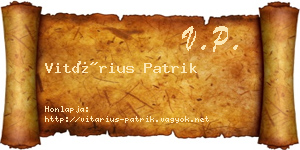 Vitárius Patrik névjegykártya