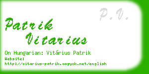 patrik vitarius business card