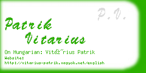 patrik vitarius business card